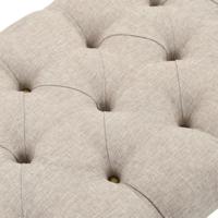 Opslagbank 103x51x44 cm massief hout en stof - thumbnail