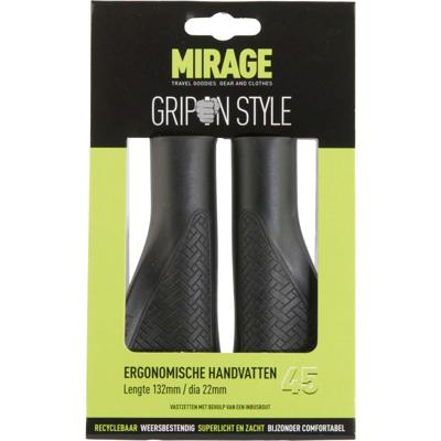 Mirage Fiets Handvatten - Ergonomisch, Zwart, 132mm Mirage Fiets Handvatten - Ergonomisch, Zwart, 132mm
