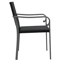 Tuinstoelen 2 st met kussens 56x59x84 cm poly rattan zwart - thumbnail