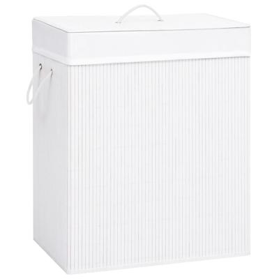 VidaXL Wasmand met 2 vakken 100 l bamboe wit