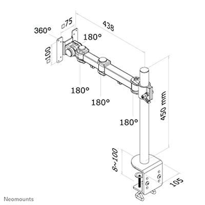 Neomounts FPMAD960 Desktop accessoire Zwart - thumbnail