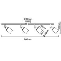 Brilliant Zwarte plafondlampLoralie 4-lichts - 99850/93 - thumbnail