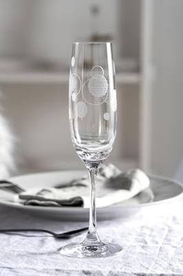 Leonardo Casella Champagne glazen met print, per 6 Leonardo Casella Champagne glazen met print, per 6