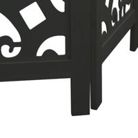Kamerscherm met 4 panelen massief paulowniahout zwart - thumbnail
