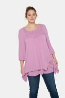 Ulla Popken Tuniek, dubbellaags, puntzoom, 3/4 mouwen - Grote Maten - thumbnail