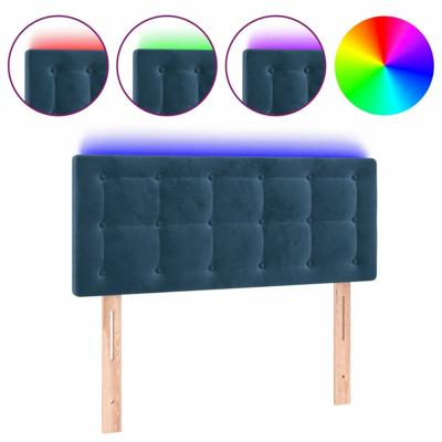 Hoofdbord LED 100x5x78/88 cm fluweel donkerblauw