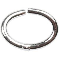 Creativ Company Ring, ovaal, dikte 1 mm, verzilverd, 40 stuk/ 1 doos - thumbnail