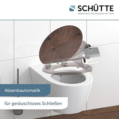 SCHÜTTE toiletbril met soft-close dark wood mdf