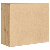 Dressoir 80x33x70 cm bewerkt hout artisanaal eikenkleurig - thumbnail