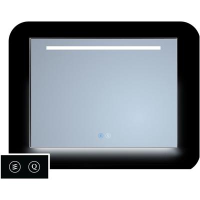 Spiegel Sanicare TuTTi 80 cm met LED 1 Horizontale Strook en Ambi Onder en Spiegelverwarming met Lijst Aluminium