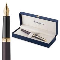 Waterman Hémisphère Metalic vulpen, medium, zwart GT, giftbox - thumbnail
