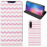 Xiaomi Mi 9 Hoesje met Magneet Waves Roze - thumbnail