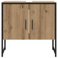 Badkamermeubelset Wandgemonteerd 2 pcs Bruin Bewerkt hout - thumbnail