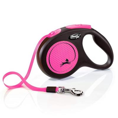 Flexi rollijn new classic neon tape zwart / roze Flexi rollijn new classic neon tape zwart / roze