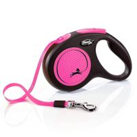 Flexi rollijn new classic neon tape zwart / roze - thumbnail