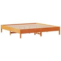 Bedframe zonder matras massief grenenhout wasbruin 180x200 cm - thumbnail
