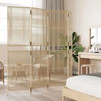 Kamerscherm 4 panelen poly rattan beige - thumbnail