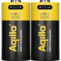 Aqiila CR123A USB-C Rechargable Battery 3V 750mAh Li-Ion (2x) - thumbnail