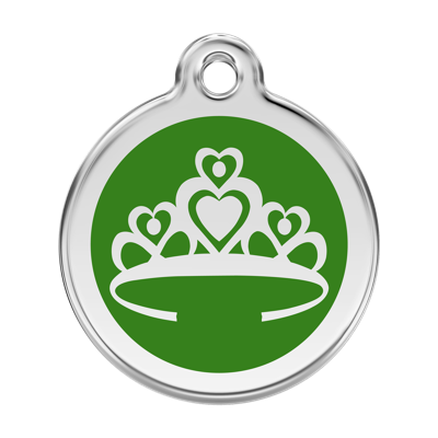 Crown Green roestvrijstalen hondenpenning large/groot dia. 3,8 cm RedDingo - Reddingo