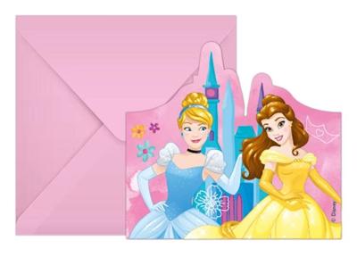 Globos Uitnodigingen en enveloppen fsc disney prinse live your story, 6st.