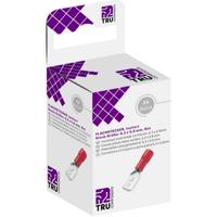 TRU COMPONENTS T1904C042 Assortiment platte stekkers (male) Insteekbreedte: 6.30 mm Insteekdikte: 0.80 mm 180 ° Deels geïsoleerd Rood 25 stuk(s) - thumbnail