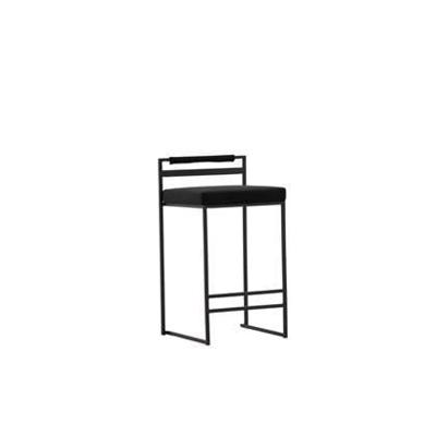 Fjôrd - Barkruk Zwart - Velvet - Opelika - Set van 2