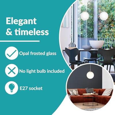 Eglo HanglampRondo glas 20cm metaalgrijs met wit - 85261
