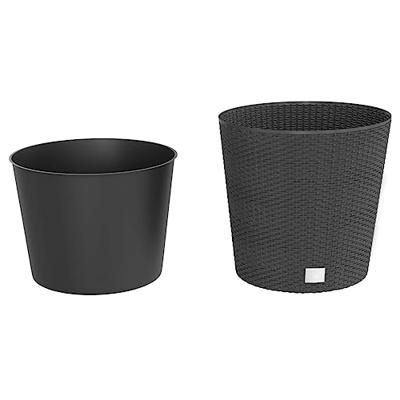 VidaXL Plantenbak uitneembare bak rattan-look 35/37,5 l pp antraciet