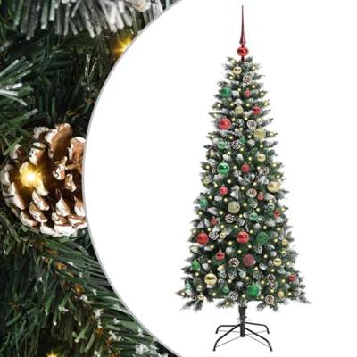 Kunstkerstboom met 150 LED Groen 150 cm PVC en Plastic en Staal Kunstkerstboom met 150 LED Groen 150 cm PVC en Plastic en Staal