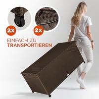 Polyrattan Kussenbox Bruin 122x56x61cm met Wielen - thumbnail