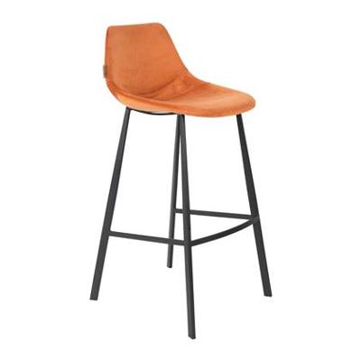 Dutchbone Franky barkruk H80 velvet orange