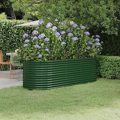 VidaXL Plantenbak 224x80x68 cm gepoedercoat staal groen