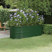 VidaXL Plantenbak 224x80x68 cm gepoedercoat staal groen - thumbnail