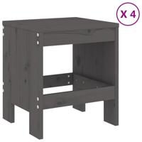 5-delige Tuinset massief grenenhout grijs - thumbnail