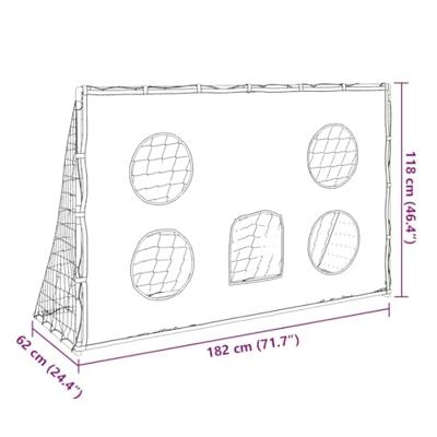 VidaXL Kindervoetbaldoel met doelmat en bal 182x62x118 cm VidaXL Kindervoetbaldoel met doelmat en bal 182x62x118 cm