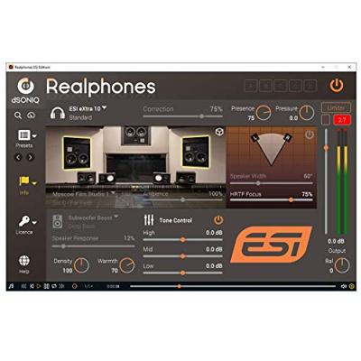 ESI eXtra 10 hoofdtelefoon met dSONIQ Realphones modelling software