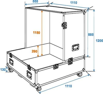 Roadinger Transportcase 100cm Flightcase (l x b x h) 1100 x 1100 x 1200 mm - thumbnail
