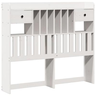 Bed met boekenkast zonder matras grenenhout wit 135x190 cm - thumbnail