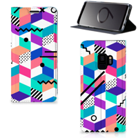 Samsung Galaxy S9 Stand Case Blokken Kleurrijk - thumbnail