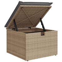 8-delige Loungeset met kussens poly rattan beige - thumbnail