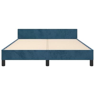 Bedframe zonder matras 140x190 cm fluweel donkerblauw