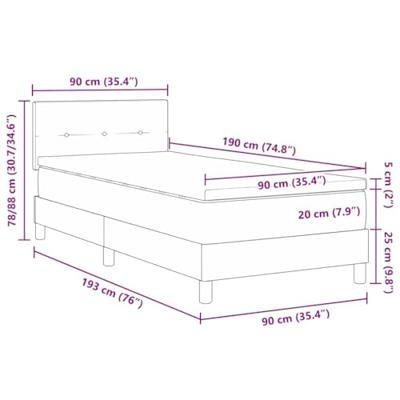 Boxspringbed met matras en LED fluweel donkergrijs 90x190 cm