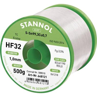 Stannol HF32 3500 Soldeertin, loodvrij Spoel Sn99,3Cu0,7 REL0 250 g 1 mm