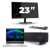 HP ProBook 430 G6 - Intel Core i5-8e Generatie - 13 inch - 8GB RAM - 256GB SSD - Windows 11 + 1x 23 inch Monitor - thumbnail