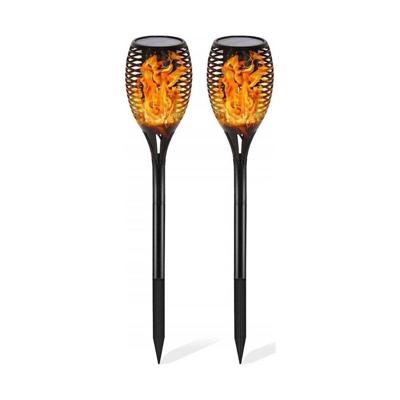 LED Solar Tuinfakkels met Zonne-energie - Set van 2 - Dag- en Nachtsensor - Mat Zwart