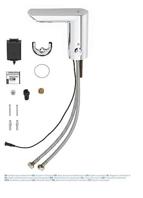 GROHE Bau Cosmopolitan waterbesparende elektronische wastafelkraan met infrarood en menging met batterij 6V chroom 36451000