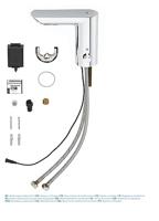 GROHE Bau Cosmopolitan waterbesparende elektronische wastafelkraan met infrarood en menging met batterij 6V chroom 36451000 - thumbnail