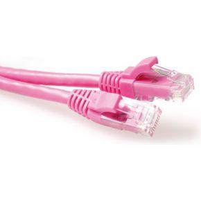 ACT IB2415 U/UTP CAT6A Patchkabel Snagless Roze - 15 meter