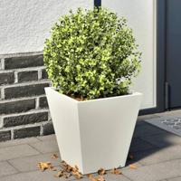 VidaXL Plantenbakken 2 st 30x30x30 cm staal wit - thumbnail