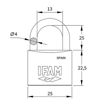 Sleutelslot IFAM K25AL 25 mm Sleutelslot IFAM K25AL 25 mm